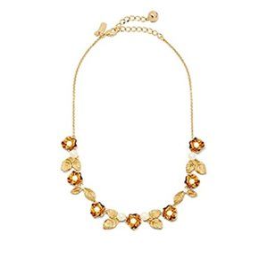 Kate Spade New York Lavish Blooms Pendant Necklace Floral  / Pearl Gold